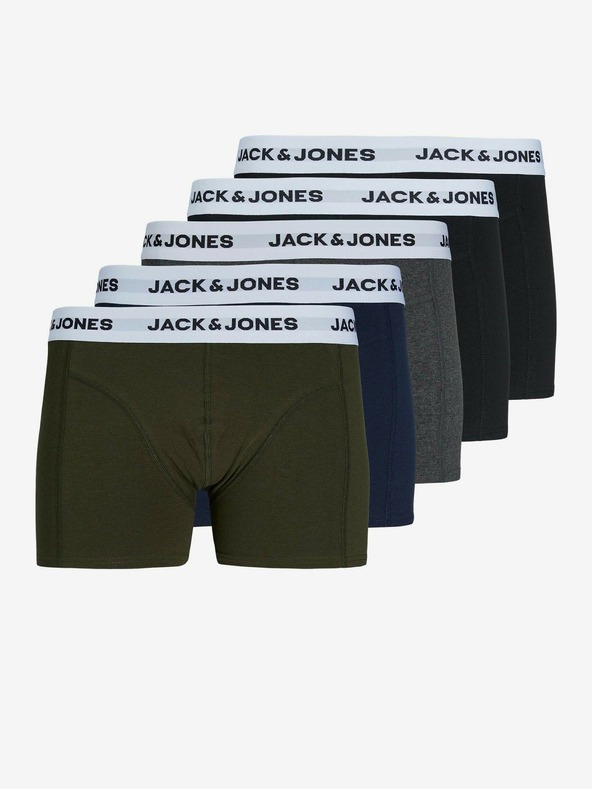Jack & Jones Set di cinque boxer Jack & Jones nei colori cachi, blu, grigio e nero