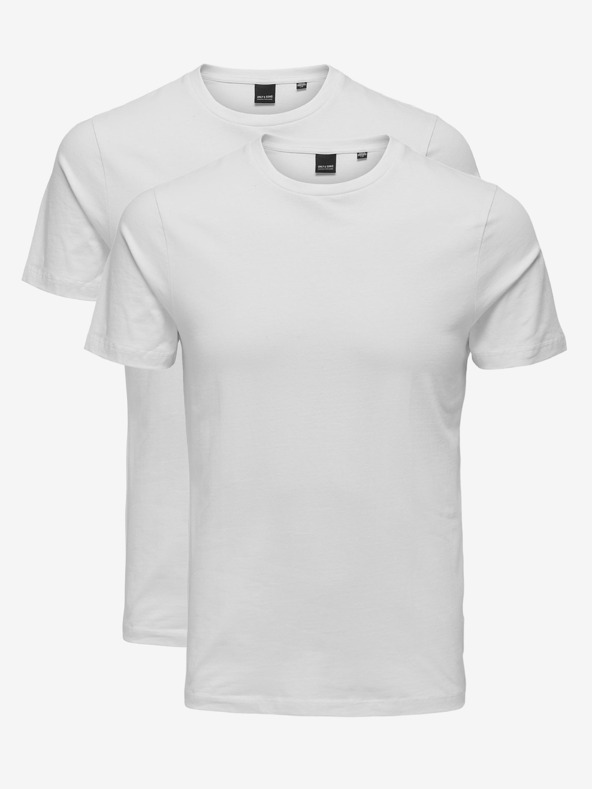 ONLY & SONS Set di due t-shirt basic da uomo in bianco ONLY & SONS