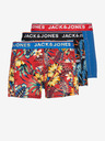 Jack & Jones Set di tre boxer da uomo a fantasia in rosso, nero e blu Jack & Jones Azores