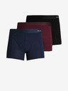Jack & Jones Set di tre boxer da uomo in blu scuro, bordeaux e nero Jack & Jones Basic