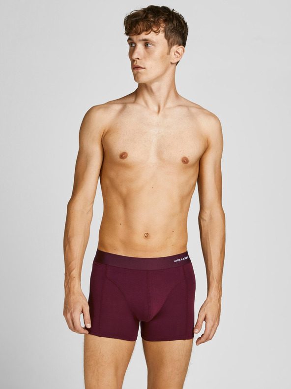 Jack & Jones Set di tre boxer da uomo in blu scuro, bordeaux e nero Jack & Jones Basic