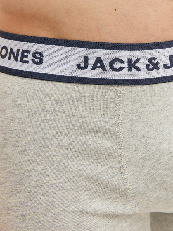 Jack & Jones Set di tre boxer da uomo in grigio chiaro, bianco e blu scuro Jack & Jones Solid
