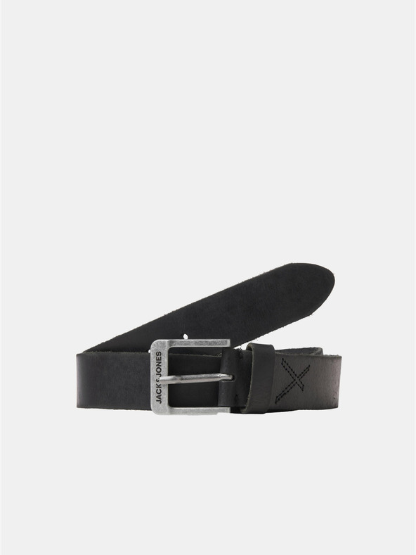 Jack & Jones Cintura in pelle nera da uomo Jack & Jones Rock