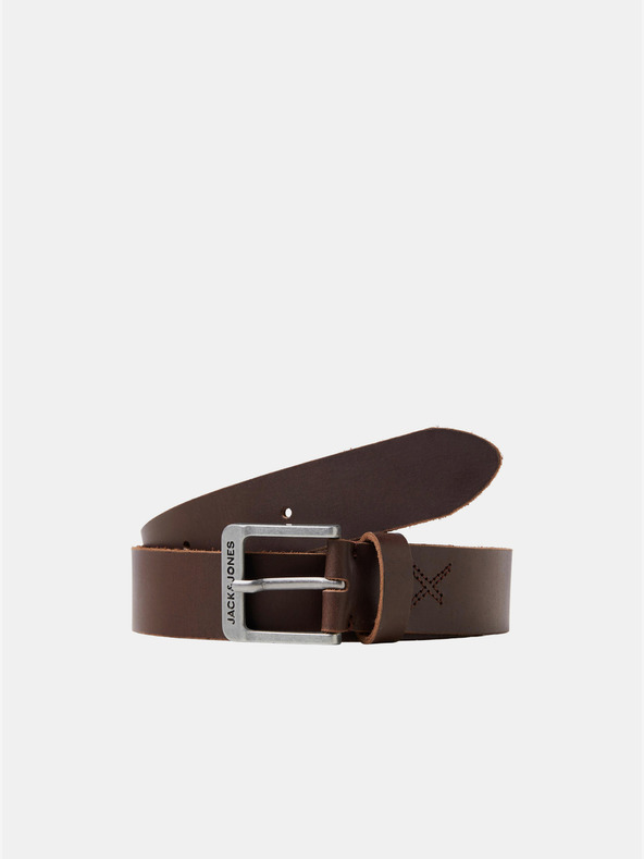 Jack & Jones Cintura in pelle marrone scuro da uomo Jack & Jones Rock