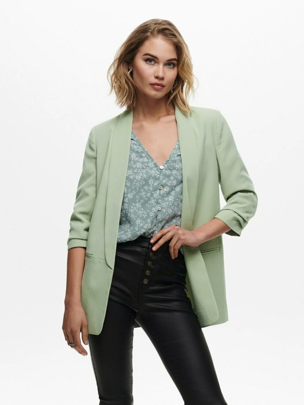 ONLY Blazer verde chiaro da donna con maniche a tre quarti SOLO Elly