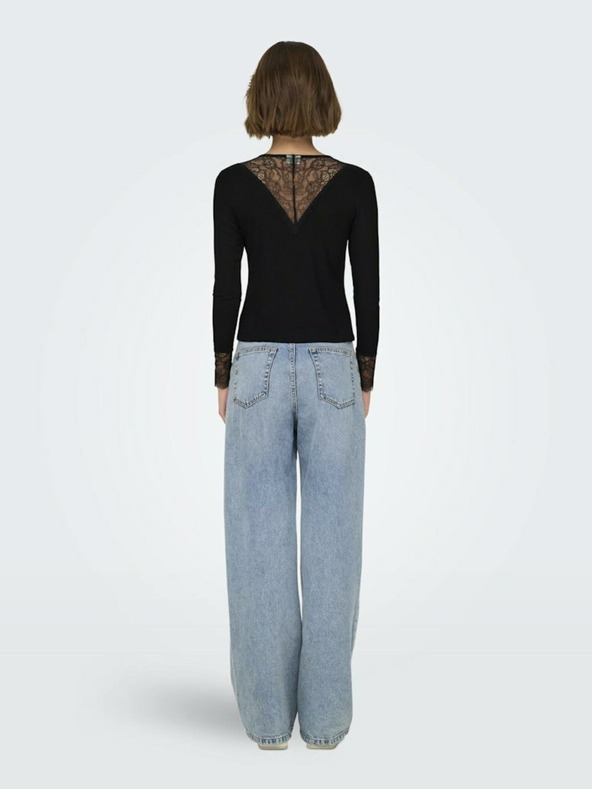 Jacqueline de Yong Maglietta nera da donna in pizzo JDY Roxy