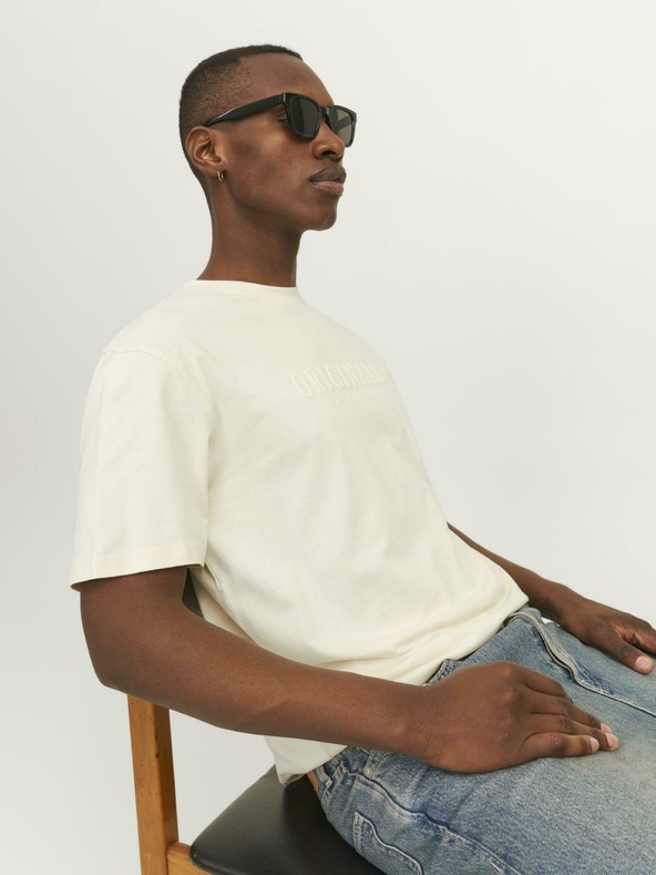 Jack & Jones Maglietta Jack & Jones Frederiks JORFREDERIKSBERG Crema Uomo