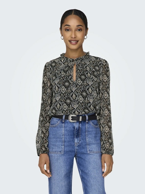 ONLY Camicetta fantasia beige e nera da donna ONLY Ditsy