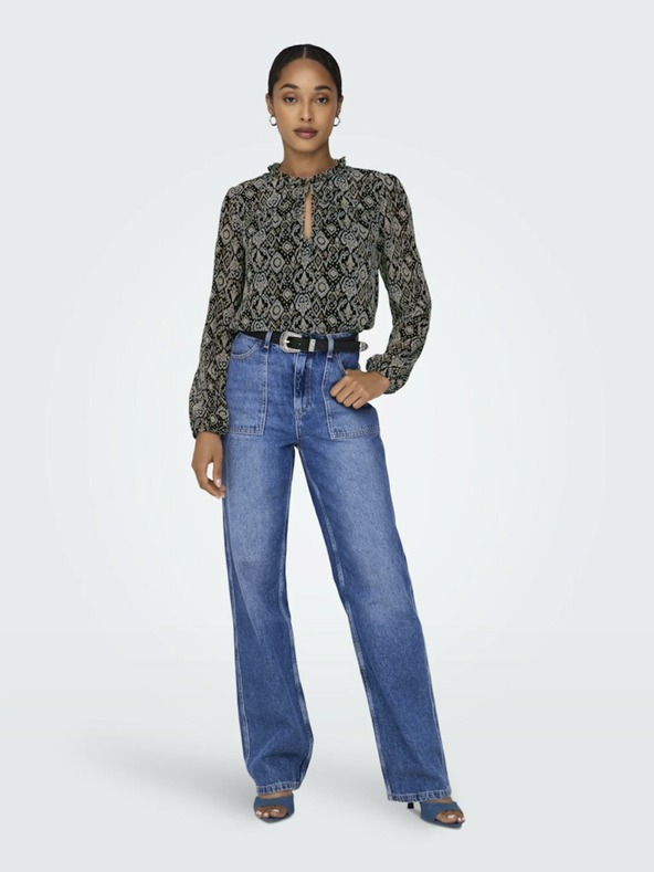 ONLY Camicetta fantasia beige e nera da donna ONLY Ditsy