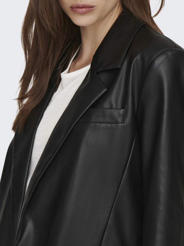 ONLY Giacca di pelle nera da donna ONLY Lana