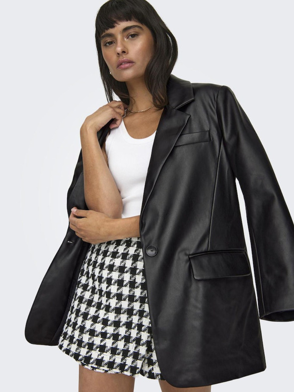 ONLY Giacca di pelle nera da donna ONLY Lana