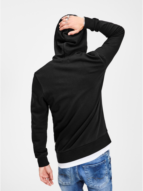 Jack & Jones Felpa con cappuccio nera stampata Jack & Jones Corp
