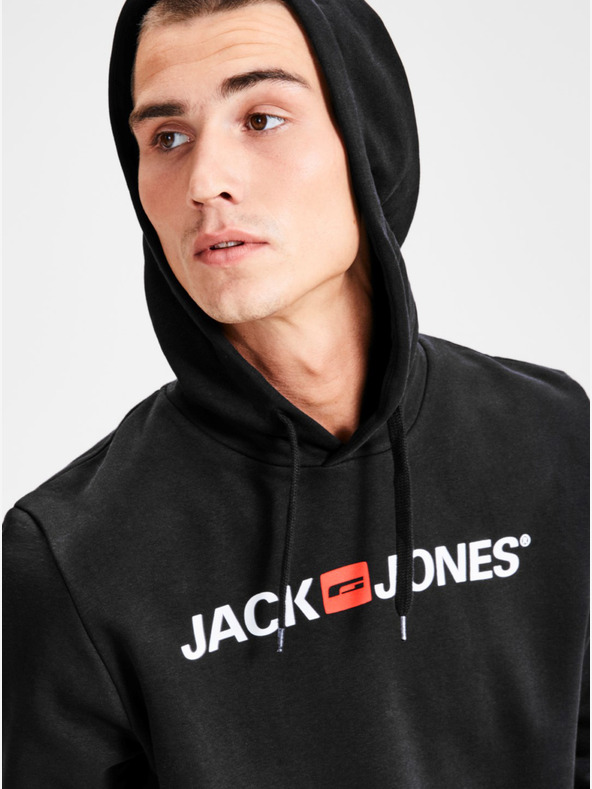 Jack & Jones Felpa con cappuccio nera stampata Jack & Jones Corp