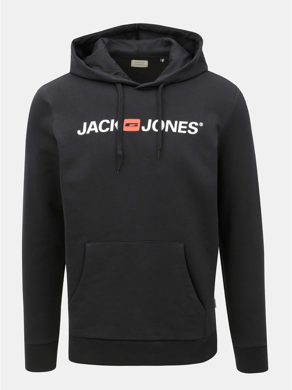 Jack & Jones Felpa con cappuccio nera stampata Jack & Jones Corp