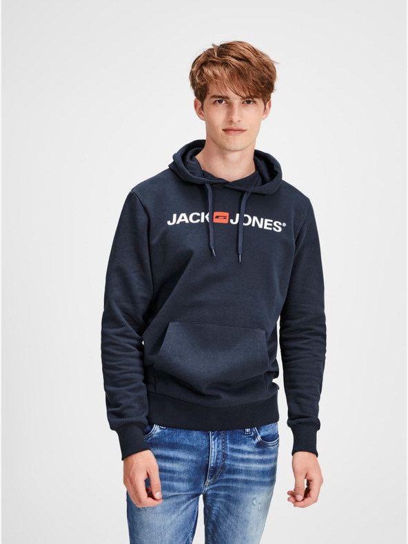 Jack & Jones Felpa con cappuccio stampata blu scuro Jack & Jones Corp
