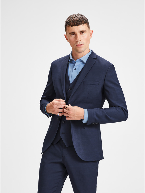Jack & Jones Jack & Jones Laris, giacca da abito blu scuro in misto lana