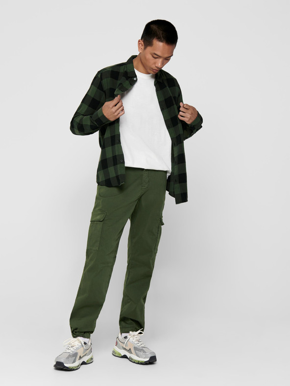 ONLY & SONS ONLY & SONS Gudmund Camicia a quadri nera e verde