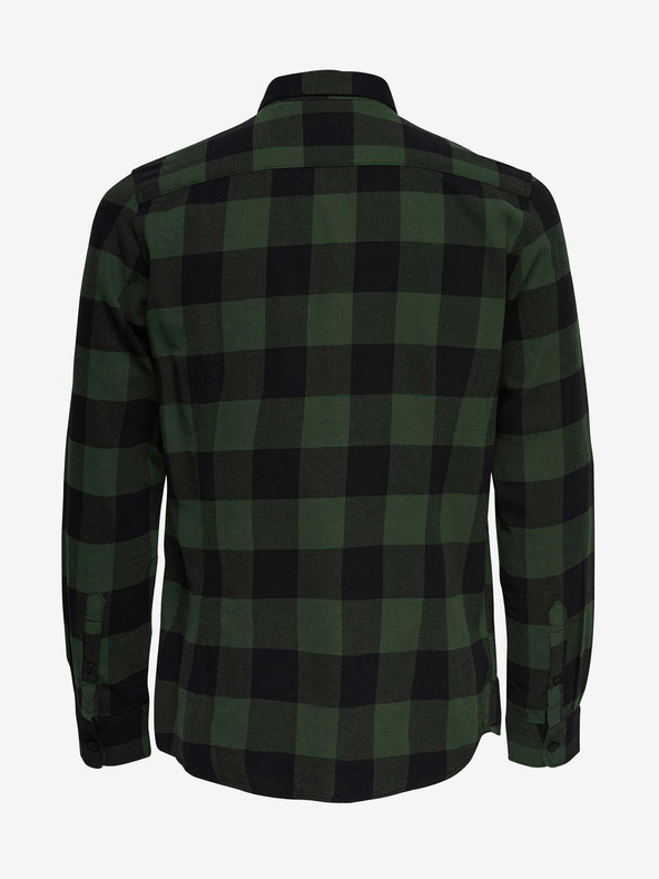 ONLY & SONS ONLY & SONS Gudmund Camicia a quadri nera e verde
