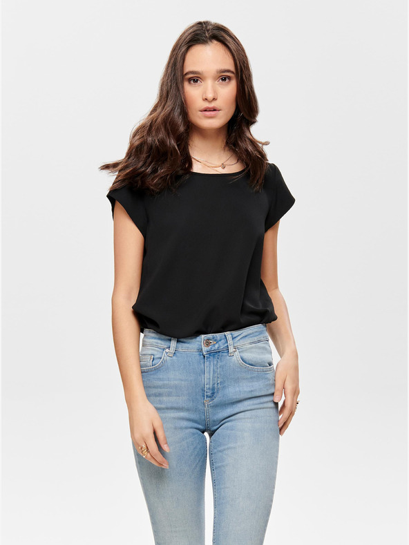 ONLY Camicetta nera con cerniera sul retro ONLY Vic