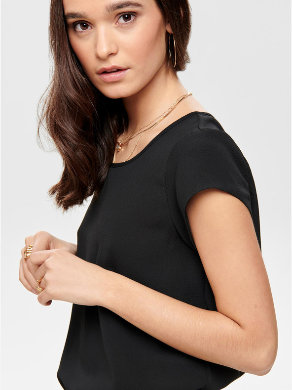 ONLY Camicetta nera con cerniera sul retro ONLY Vic