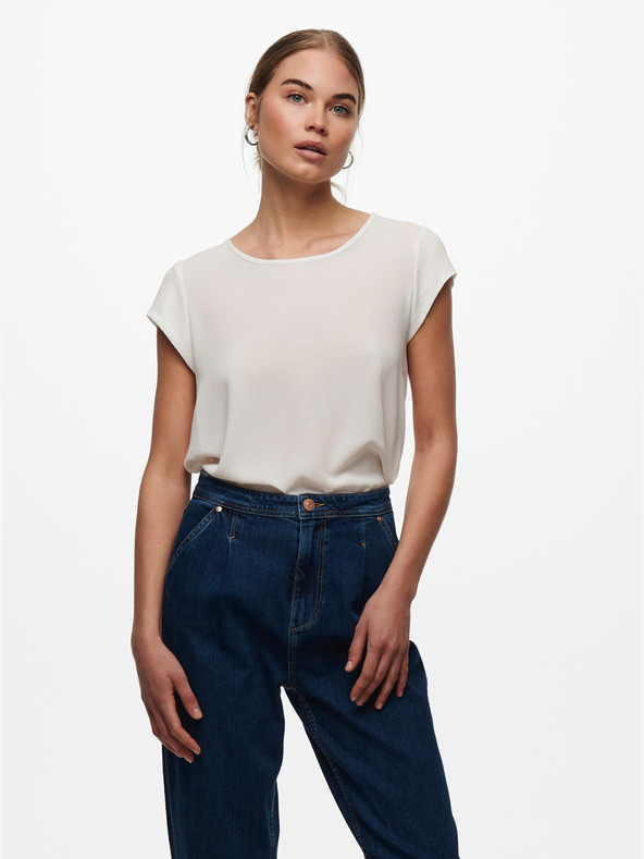 ONLY Camicetta crema con cerniera posteriore ONLY Vic