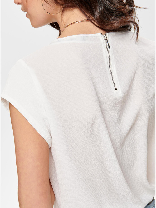 ONLY Camicetta crema con cerniera posteriore ONLY Vic