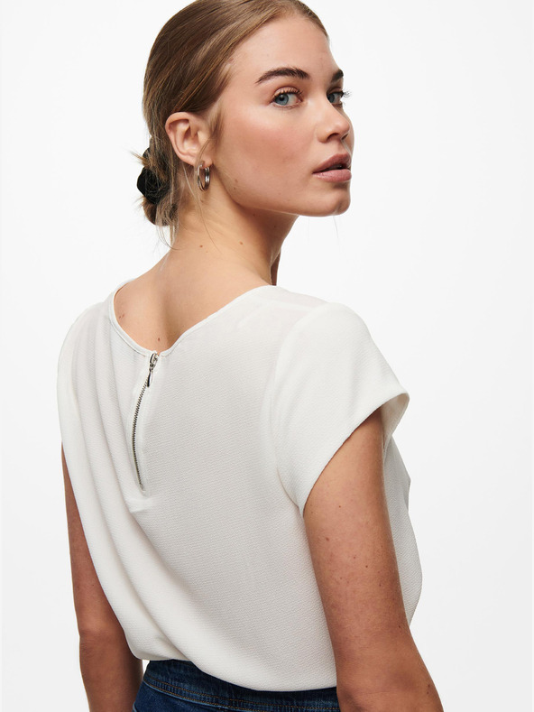 ONLY Camicetta crema con cerniera posteriore ONLY Vic