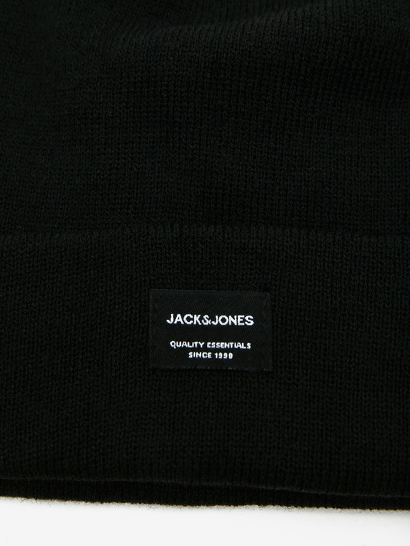 Jack & Jones Berretto invernale in maglia nera Jack & Jones DNA