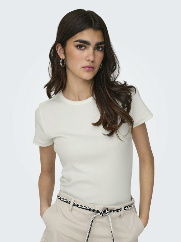 Jacqueline de Yong Maglietta da donna JDY Solar bianca