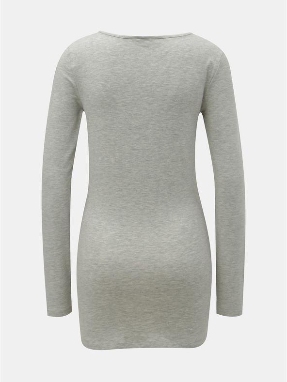 Vero Moda Maxi camicia grigia a righe basic a maniche lunghe VERO MODA