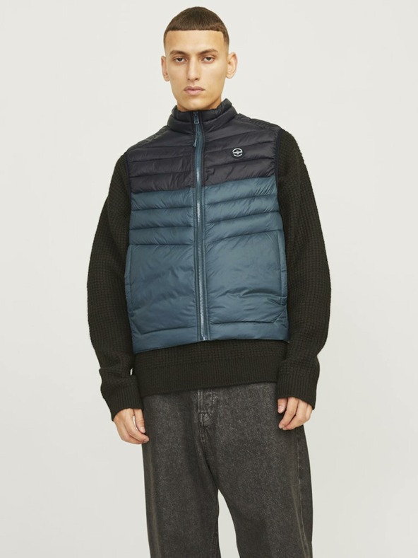 Jack & Jones Gilet trapuntato Jack & Jones nero e blu da uomo