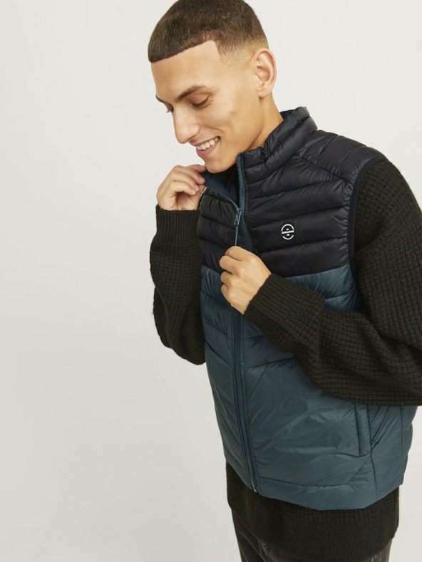 Jack & Jones Gilet trapuntato Jack & Jones nero e blu da uomo