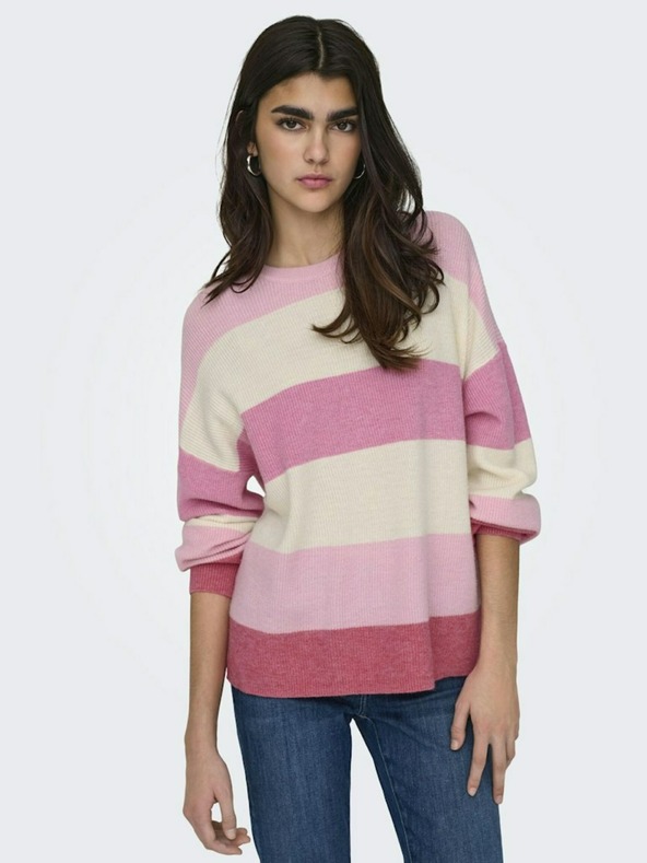 ONLY Maglione a righe rosa da donna ONLY