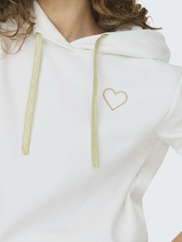 ONLY Felpa con cappuccio bianca da donna SOLO