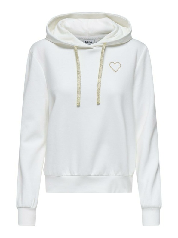 ONLY Felpa con cappuccio bianca da donna SOLO