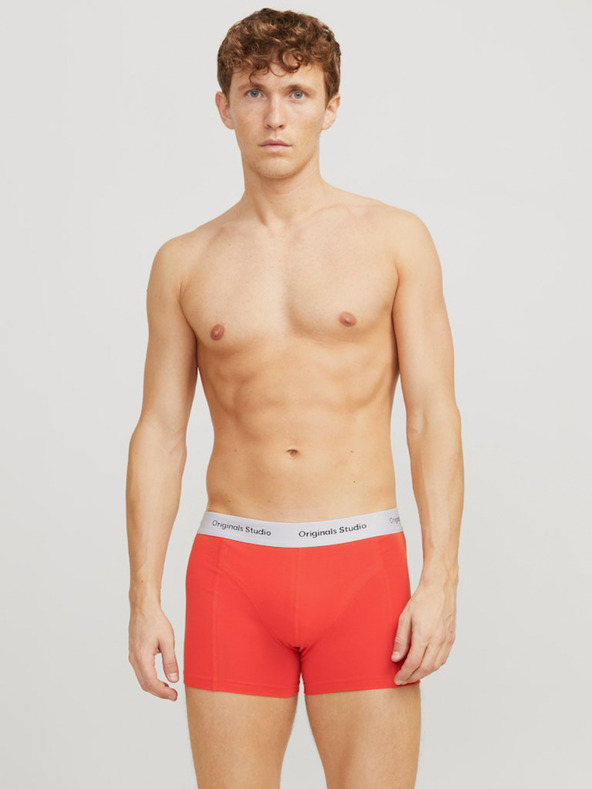 Jack & Jones Set di cinque boxer Jack & Jones da uomo nei colori arancio, blu e nero