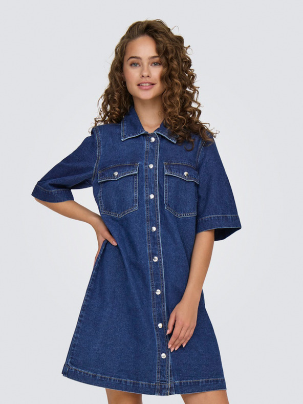 ONLY Abito camicia in denim blu scuro da donna ONLY Belle