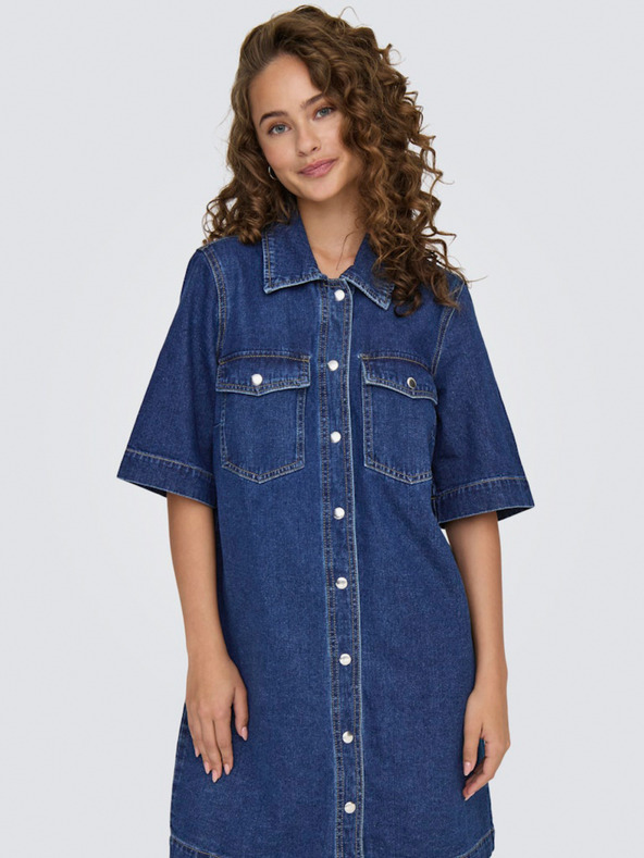 ONLY Abito camicia in denim blu scuro da donna ONLY Belle