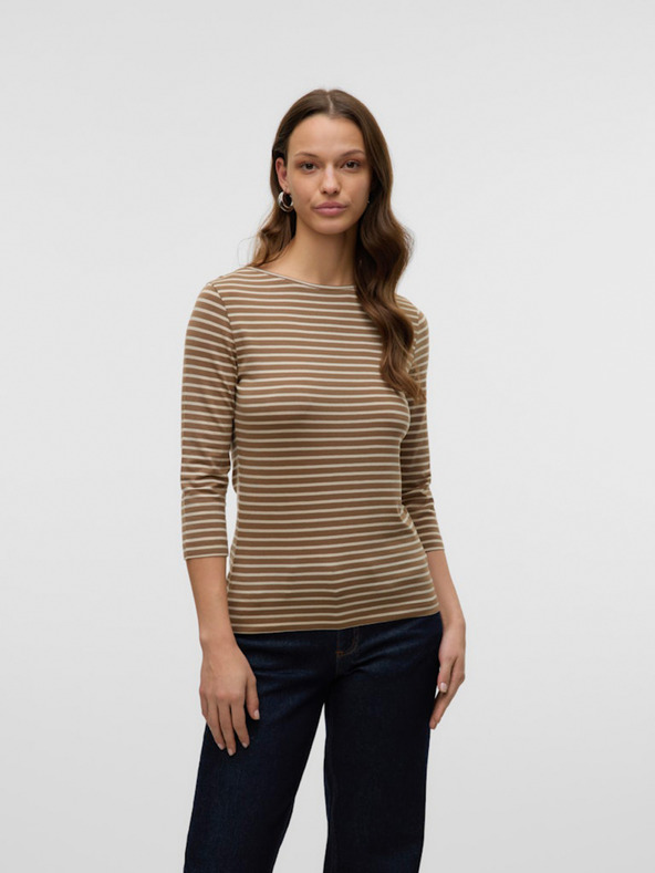 AWARE by VERO MODA Maglietta marrone a righe da donna AWARE by VERO MODA Fiona
