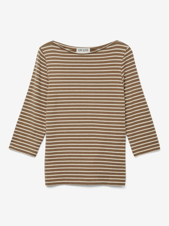 AWARE by VERO MODA Maglietta marrone a righe da donna AWARE by VERO MODA Fiona