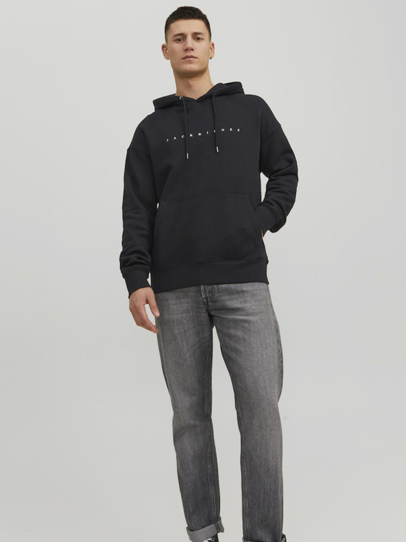 Jack & Jones Felpa nera con cappuccio Jack & Jones Star da uomo