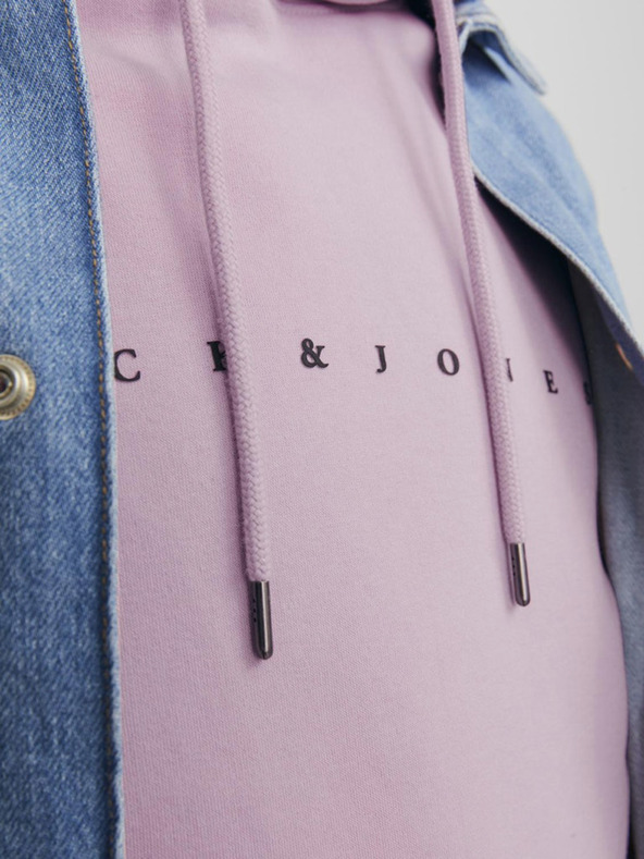 Jack & Jones Felpa con cappuccio Jack & Jones Star rosa chiaro da uomo