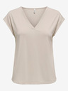 ONLY Maglietta da donna beige SOLO gratis