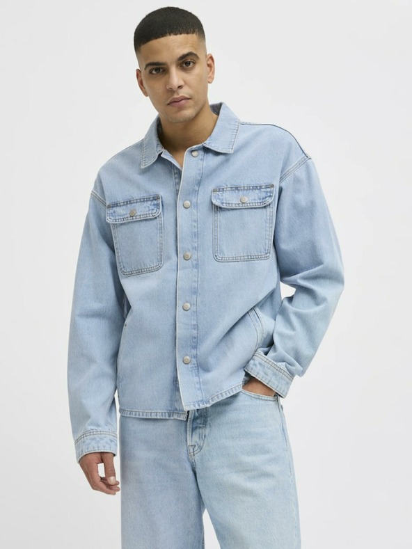 Jack & Jones Giacca camicia in denim blu chiaro da uomo Jack & Jones Hase