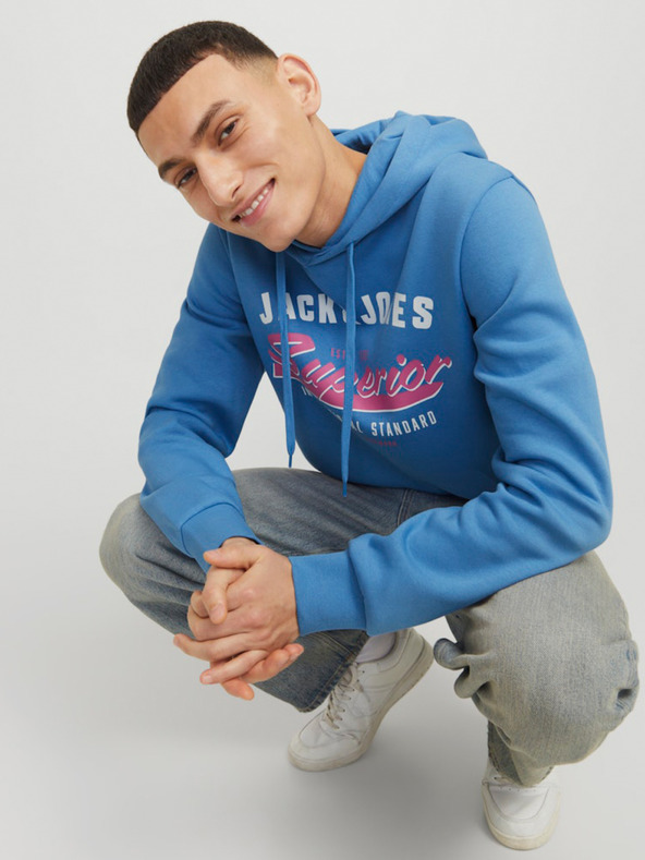 Jack & Jones Felpa con cappuccio Jack & Jones Logo blu da uomo