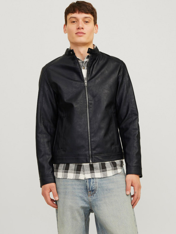 Jack & Jones Giacca in pelle Jack & Jones Dylan nera da uomo