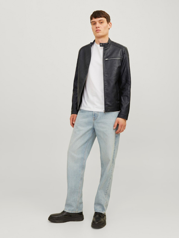 Jack & Jones Giacca in pelle Jack & Jones Dylan nera da uomo