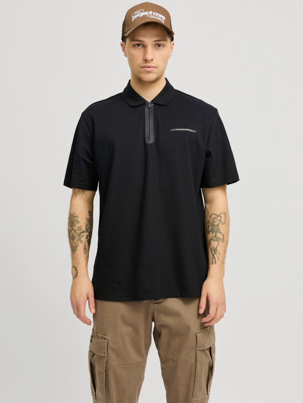 Jack & Jones Polo nera da uomo Jack & Jones Fusion
