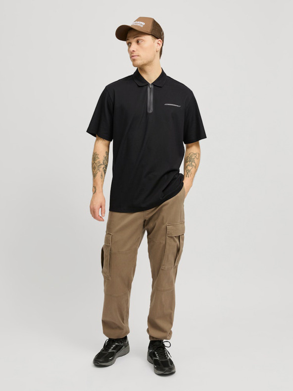 Jack & Jones Polo nera da uomo Jack & Jones Fusion