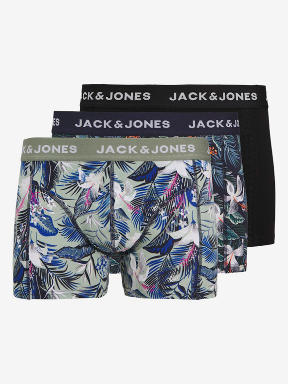 Jack & Jones Set di tre boxer da uomo Jack & Jones in blu, verde e nero